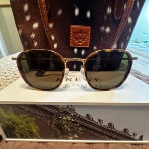 New KREWE Polarized Sunglasses ‘Hyde’ 18K Maple with Hard Case